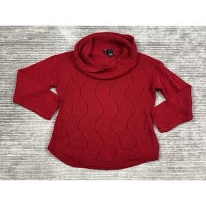 New Directions‎ Sweater Womens Petite XL PXL Red Cowl Neck Long Sleeve Acrylic